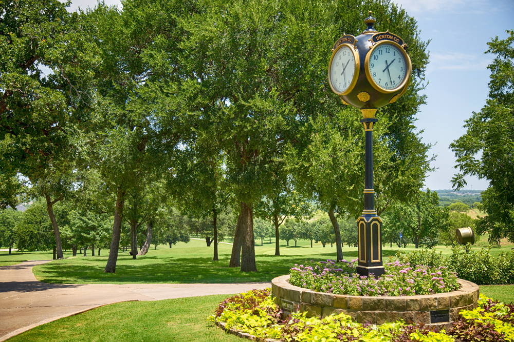 Argyle clock and trees