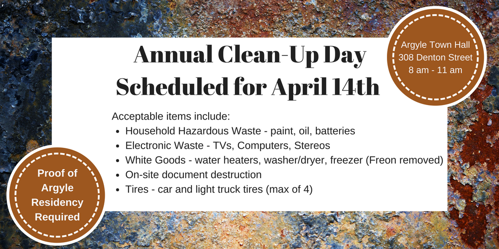 Annual Clean-Up Day Scheduled for April 14th